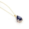 thumbnail image 3 of Galaxy Gold 5.26 CTW 14k 22" Solid Gold Necklace with Natural Diamonds and Pear Shaped Sapphire, 3 of 6
