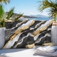 thumbnail image 4 of Abstract Art Outdoor Pillow Covers Pack of 2 Black Gold Gradient Marbling Water Ripple Waterproof Throw Pillow Covers Decorative Cushion Cases for Patio Garden Tent Balcony Couch 16x16 inch, 4 of 8