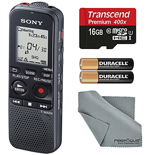 Sony ICD PX333 Digital Voice Recorder and Accessory Bundle with 2 AAA
