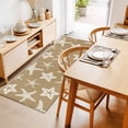 thumbnail image 2 of Kitchen Runner 2 x 6 Ft, Beige Brown Starfish Coastal Non-Slip Residential Carpet, Nautical Summer Ocean Abstract Art Indoor Crawling Mats Runner Rugs for Living Room/Dining Room/Bedroom, 2 of 9