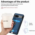 thumbnail image 3 of Nalacover 2-in-1 Magnetic Case for Google Pixel 7, Back Wallet Case with Detachable Card Holder Ring Holder Stand Phone Cover for Google Pixel 7, Vintage PU Leather Shockproof Case - Blue, 3 of 10