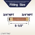 thumbnail image 2 of LTWFITTING Red Brass Pipe Fitting, Nipple, 3/4" NPT Male X 5-1/2" Length (Pack of 2), 2 of 5