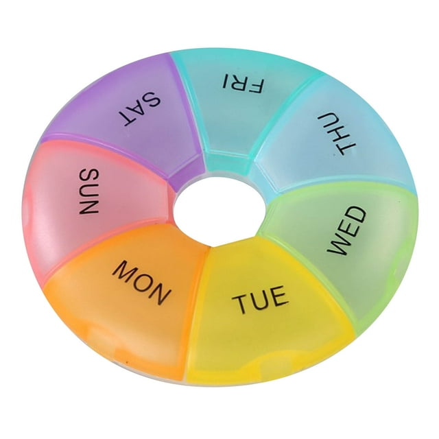 KIHOUT Clearance 7-Sided Portable Box Planner Small Case (Seven Day Weekly Container) Medication, Holder Boxes Organizer Pillbox Dispenser Organizer