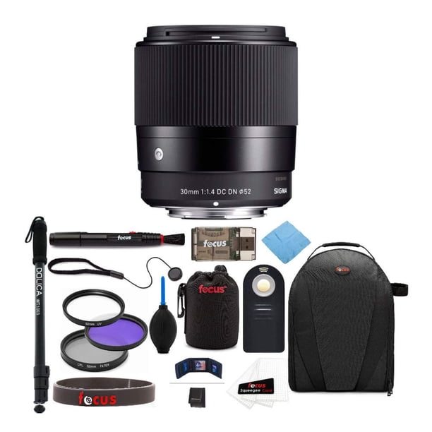 Lente Sigma 30 mm f/1.4 DC DN para Sony E Mount con mochila