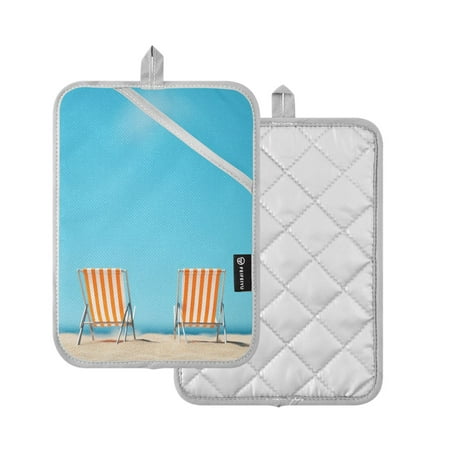 

2-Pack Pot Holders Heat Resistant Kitchen Oven Mitts 7x9.8in for Oven Microwave & BBQ Beach Chairs