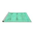 thumbnail image 2 of Ahgly Company Machine Washable Indoor Square Persian Turquoise Blue Traditional Area Rugs, 3' Square, 2 of 4