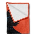 thumbnail image 2 of Indie Soft Flannel Fleece Throw Blanket, Raven is Holding a Microphone Rock Music Theme Festival Party Gothic Singer, Cozy Plush for Indoor and Outdoor Use, 50" x 70", Orange Black Blue, by Ambesonne, 2 of 5