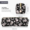 thumbnail image 4 of Ratiio black white Skull bone Pattern Leather Pencil Case, Pencil Pouch with Durable Zipper, Compact and Stylish Organizer for Stationery, Art Supplies, Travel Essentials, 4 of 8