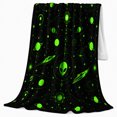 thumbnail image 2 of Extraterrestrial Alien Heads Ufos Ornate, Mystical Celestial Scene, Warm Flannel Blanket for Living Room and Bedroom, Celestial Art Lovers Housewarming Gift, Celestial Home Decor, 2 of 9