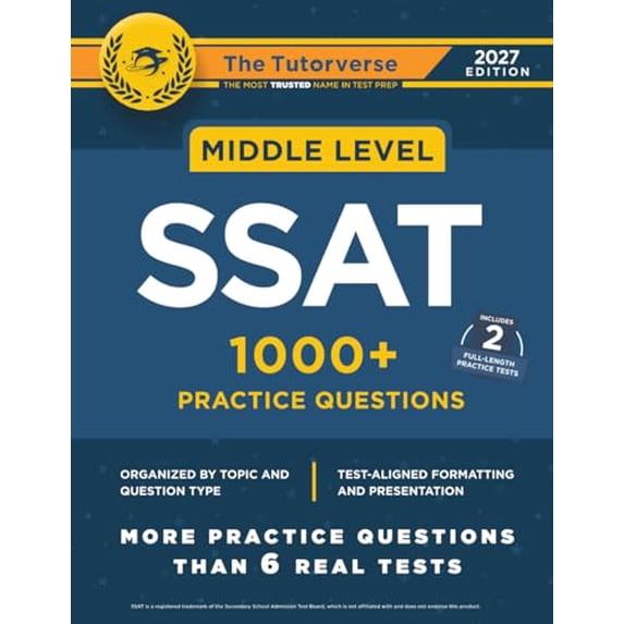 Pre-Owned Middle Level SSAT: 1000+ Practice Questions (Paperback) 1732167729 9781732167728