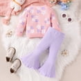 thumbnail image 5 of HCNTES Baby Girl Clothes Winter Baby Kids Little Girl 2Pcs Fall Outfits 6 12 24 Months 2T 3T 4T 5T Long Sleeve Floral Print Pullover Tops + Flare Pants Set Toddler Clothes Set, 5 of 9
