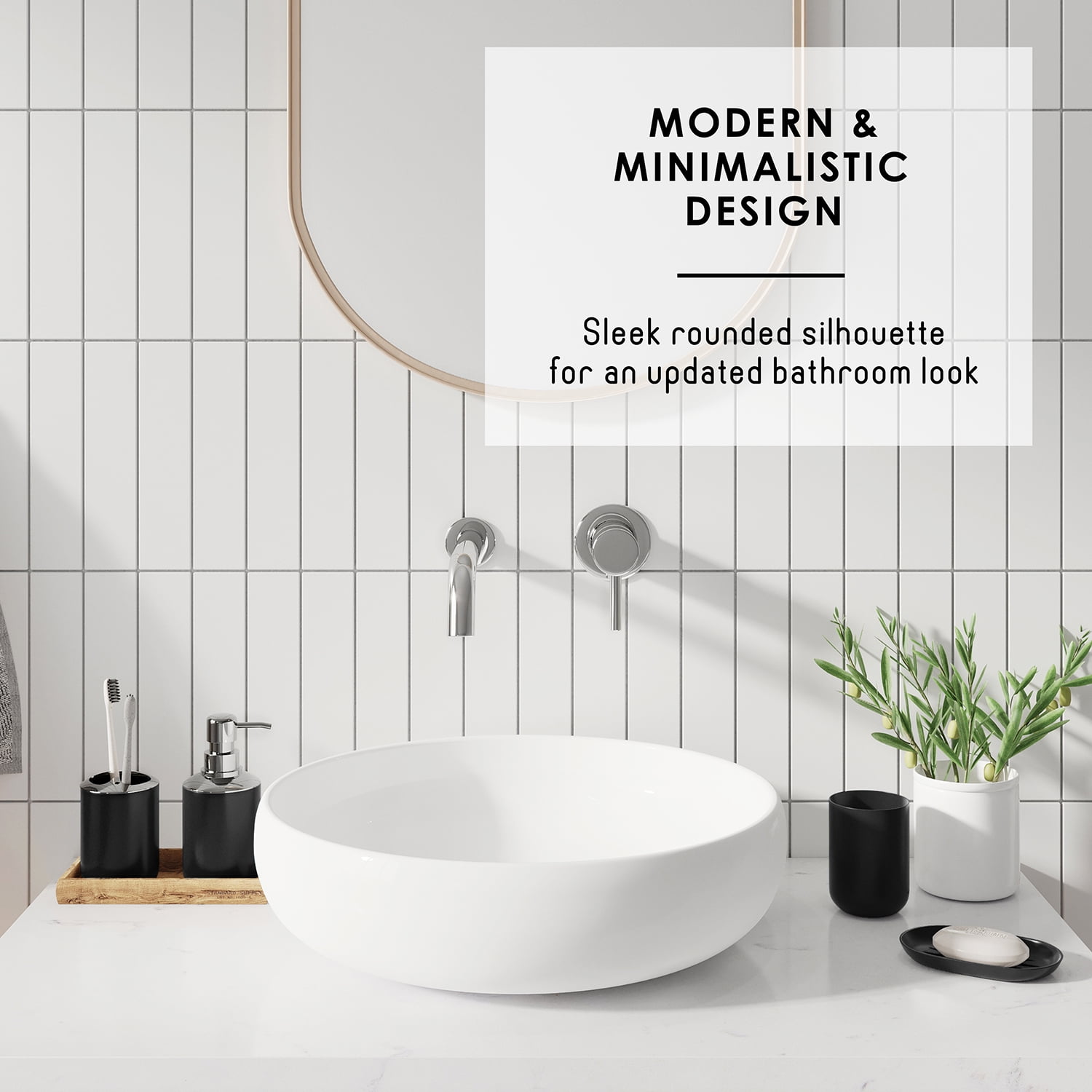 Hearth & Harbor 20 Piece Bathroom Accessories Set, Black Bathroom Decor Set