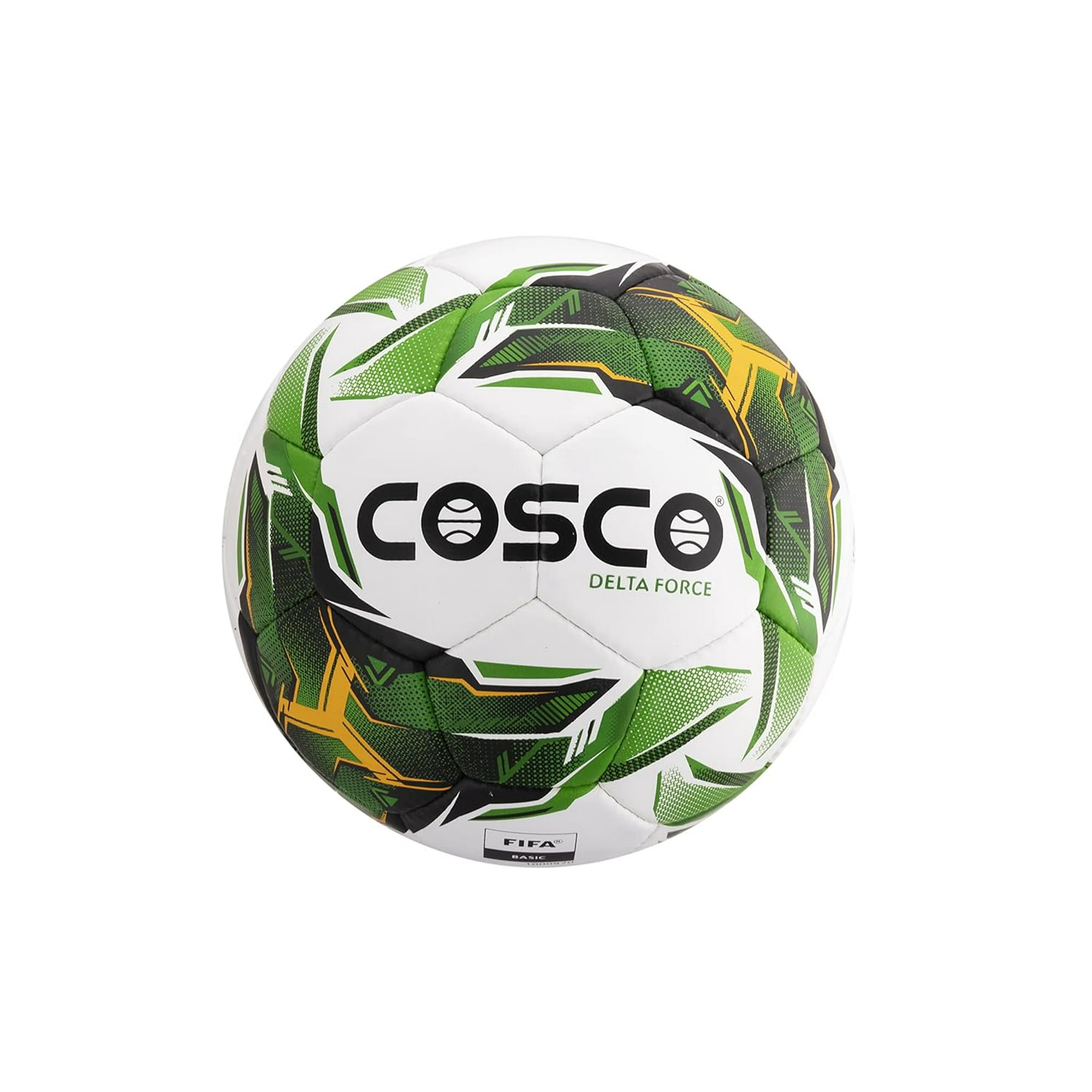 Cosco Delta Force Cosco Football Size 5 | Colour Green & White | Durable High Quality, Synthetic Rubber