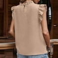 thumbnail image 7 of Uaswgudfs Women's Elegant Mock Neck Ruffle Trim Tank Tops Sleeveless Summer Office Trendy fashion Blouses, 7 of 7