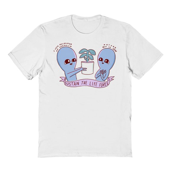 Nathan W Pyle Sustain The Life Force Graphic White Men's Cotton T-Shirt