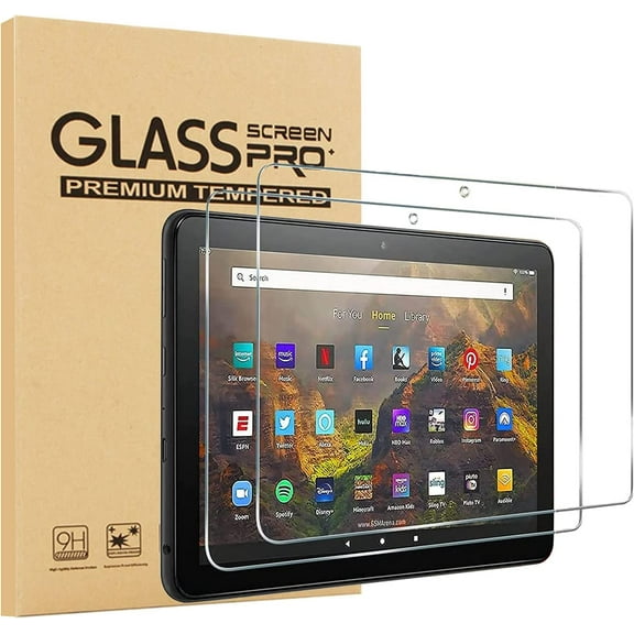 elitegadget 2 Pack Glass Screen Protector for Amazon Fire HD 10 (13th Generation, 2023 Released) - Tempered Glass Film High Definition 9H Hardness