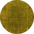 thumbnail image 1 of Ahgly Company Indoor Round Abstract Yellow Modern Area Rugs, 6' Round, 1 of 4