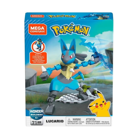 Figura de Construcción Mega Construx Pokémon Wonder Builders Lucario