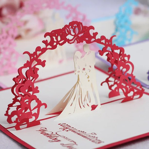 Tarjetas Pop UP 3D, postal de regalo del Día de San Valentín con pegatinas de sobre, árbol de cerezo, invitación de boda y compromiso, tarjetas de felicitación