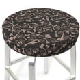thumbnail image 3 of Fotbe Vintage Flowers Pattern Stool Covers Round,Waterproof Round Bar Stool Covers Bar Chair Covers Washable Stool Cushion Slipcover for 12-14 Inch Chair-14 inch, 3 of 7