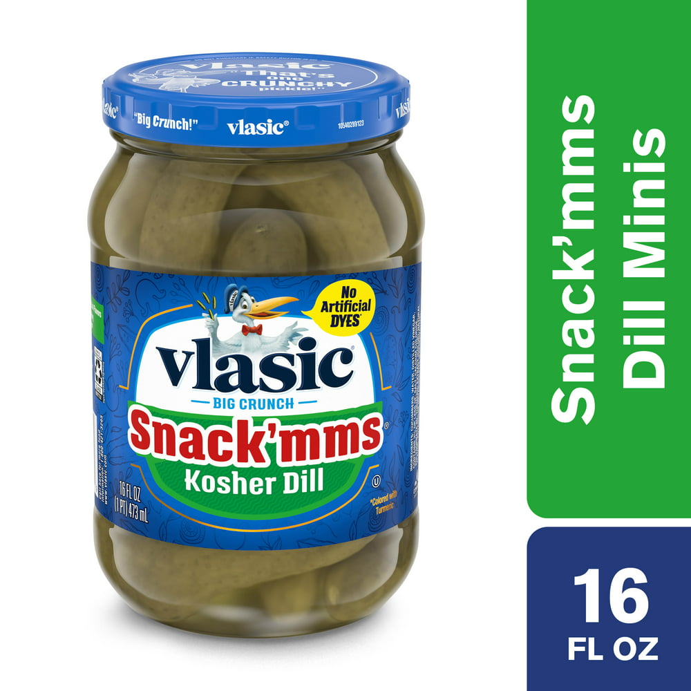Vlasic Snack Mms Mini Kosher Dill Pickles 16 Oz Jar
