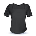 thumbnail image 2 of Blusa de licra fresca y elegante cuello cuadrado Negro Mediana, 2 of 2