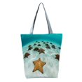 thumbnail image 1 of Reusable Zipper Closure Shoulder Pouch Practical Cute Starfish Print Large Capacity Travel Bag Fashion Accessories, 1 of 10