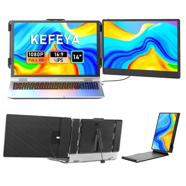 Extensor de pantalla para portátil KEFEYA 14 FHD 1080P IPS de doble pantalla