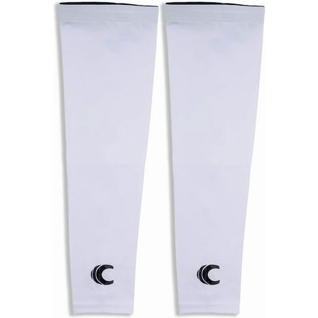 Cannon Sports Cooling Arm Sleeves for Men and Women, Breathable, Moisture-Wicking Sun Protection Clothing (Pair) (White, Large)