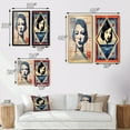 thumbnail image 4 of Designart "Graphic Vintage Portrait of an Asian Woman I" Japon Woman Framed Wall Art Set Of 2 - Glam Red Framed Canvas Set For Living Room Decor, 4 of 6