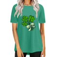 thumbnail image 1 of Pxiakgy Vente Chaude! T-Shirt Trèfle de la Saint-Patrick pour Femmes Chanceux Irlandais Manches Courtes T-Shirt Graphique Trèfle Mode Décontractée Col Rond Manches Courtes Imprimé Vert TG, 1 of 6