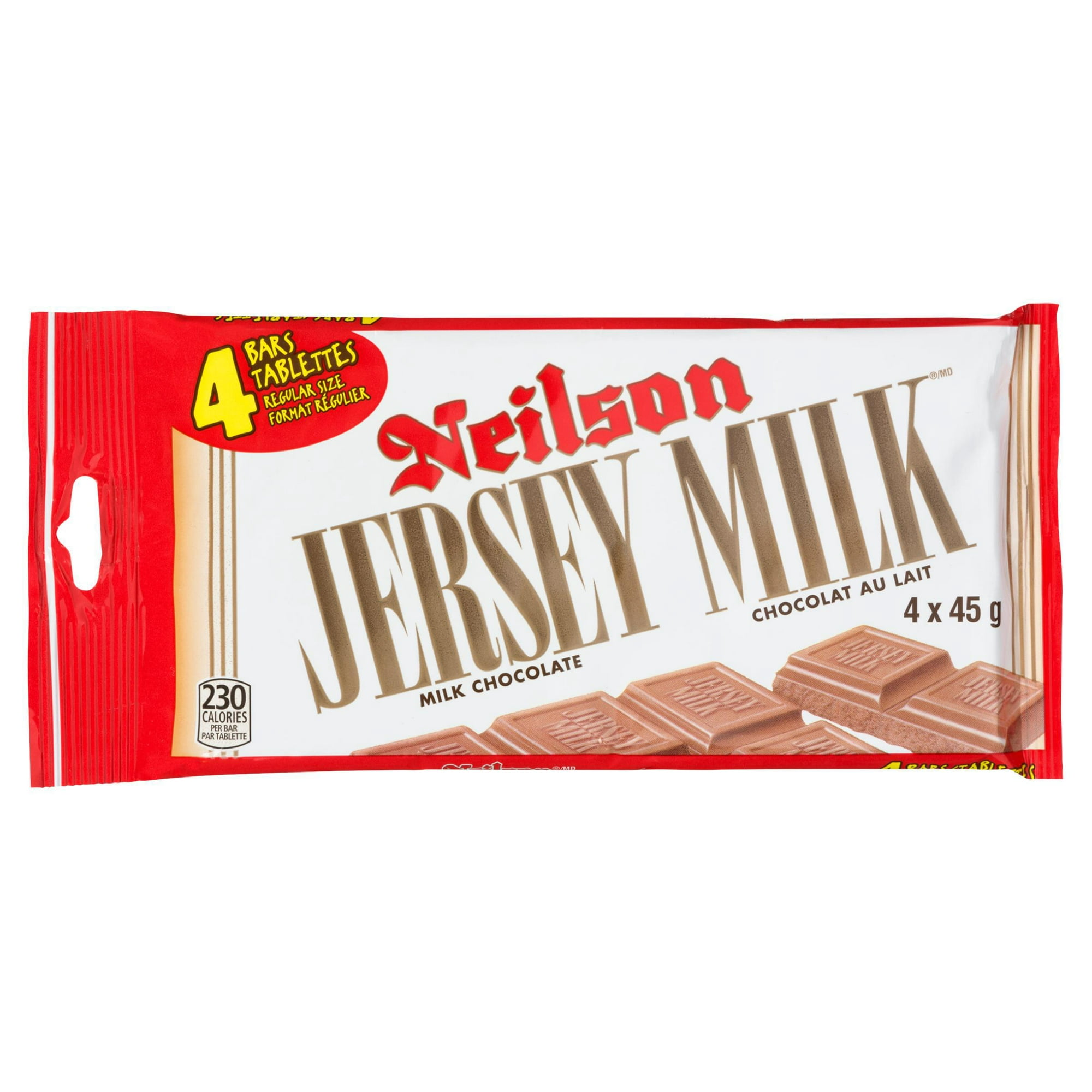 Onvoorziene omstandigheden Of anders Pakistaans Nielson Jersey Milk, Milk Chocolate, 4 count, 180 g | Walmart Canada