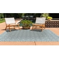 thumbnail image 4 of Rugs.com Jill Zarin Outdoor Collection Rug – 7' 10 x 10' Teal Flatweave Rug Perfect For Living Rooms, Large Dining Rooms, Open Floorplans, 4 of 9