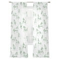 thumbnail image 2 of Green Horse Semi Sheer Curtains 108 Inch Length 2 Panels Set, Watercolor Vintage Animals Sheer Kitchen Curtain Privacy Voile Window Curtain for Living Room Bedroom Rod Pocket Drapes, 2 of 7