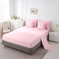 thumbnail image 5 of Manfei Kids Personalized Initial B 7pcs King Bedding Set - Kawaii Pink Bow Princess, 5 of 7