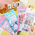 thumbnail image 3 of Pluma neutra Kawaii Sanrio, 6 piezas, figura de acción, Hello Kitty Melody, 5mm, prensado negro, Cinnamoroll, escuela, oficina, regalos, 3 of 4