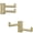 Brushed Gold-2 Pack, variant on 2-pack Brushed Swivel Double Towel Hooks 304 Stainless Steel Wall With 2 Arms Space-saving Hangers For Bathroom Kitchen Rv