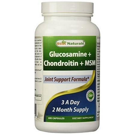 Best Naturals, glucosamine chondroïtine MSM suppléments, 2600 mg par portion, 180 capsules