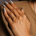 thumbnail image 2 of 925 Starling Silver Double Band Two Finger Handmade Ring, Pear Cut Diamond Chain Ring, Plain Band Ring, Gift For mom, Unique Jewelry, Minimalist Ring., 2 of 4
