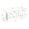 thumbnail image 2 of Corliving Lysander Fluted Engineered Wood 4 Door Sideboard with 4 Shelves, Light Brown, 2 of 12