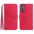 thumbnail image 2 of Cowithday Flip Wallet Cover Case for Samsung Galaxy S22 5G Phone, S22 TPU Case, Premium PU Leather Embossed Sunflower Shockproof Kickstand Slim Magnetic Case for Samsung S22 5G 6.1 inch, Rose, 2 of 11