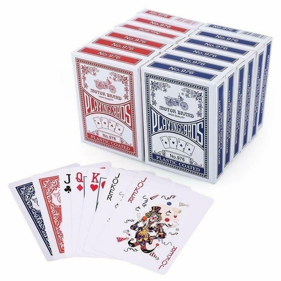 Decks Playing Cards Decks Poker Size Standard Index (12 Blue 12 Red)