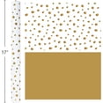 thumbnail image 3 of Golden Lrregular Dots , Reversible Gold Gift Wrap for Birthday, Valentines, Mothers day, Graduation, Wedding, Fathers day, Baby Shower, Christmas (Mini Roll, 17in x 32.8ft), 3 of 4