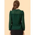 thumbnail image 4 of INSPIRE CHIC INSPIRE CHIC Women's Chiffon Shirts Elegant Long Sleeve Ruffle Swiss Dots Blouse Tops, 4 of 6