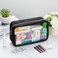 thumbnail image 2 of Bolsa de cosméticos Geetery Chenille Letter Black Nylon Original, 2 of 7