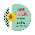 thumbnail image 1 of Darling Souvenir Round 45 Pcs Sunflower Save The Date Stickers Wedding Personalized Bride Groom Names And Date Envelope Seals - Mint, 1 of 4