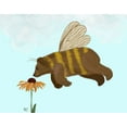 thumbnail image 2 of Fab Funky 32x26 White Modern Wood Framed Museum Art Print Titled - Bear Bee, 2 of 4