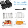 thumbnail image 2 of HLONK Double-Layer Air Fryer Rack Accessory for Oven Grilling  Steaming  and Dehydrating - Stainless Steel Construction with Enhanced Durability and Easy Cleaning, 2 of 9