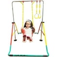 thumbnail image 5 of Gymnastics Bar for Kids Home Training Kip Bar 4 in 1 Set with Swing Seat, 2X Trapeze Rings | Expandable and Folding Horizontal Bar | Junior Gymnastic Equipment Monkey Bars Jungle Gym Playground, 5 of 8