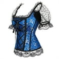 thumbnail image 2 of Grebrafan Corset Gothic Punk Bustier Women Off Shoulder Light Blue 5XL, 2 of 5